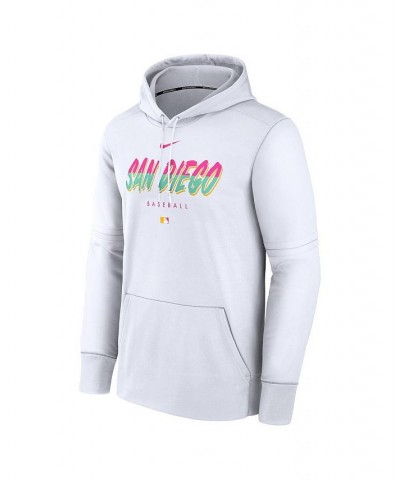 Men's White San Diego Padres City Connect Pregame Performance Pullover Hoodie $52.24 Sweatshirt