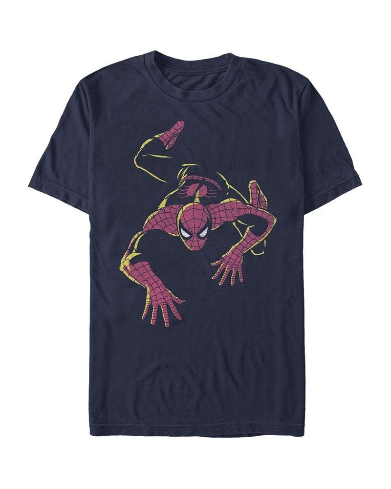 Men's Spidey Crawl Short Sleeve Crew T-shirt Blue $18.89 T-Shirts