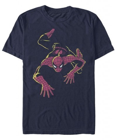 Men's Spidey Crawl Short Sleeve Crew T-shirt Blue $18.89 T-Shirts