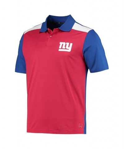 Men's Red, Royal New York Giants Challenge Color Block Performance Polo Shirt $32.50 Polo Shirts