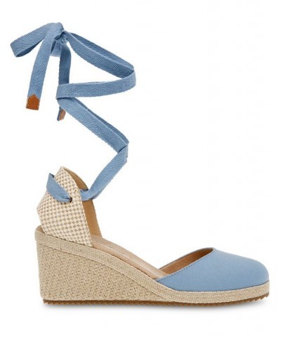 Women's Zia Wedge Sandal Blue $44.55 Shoes