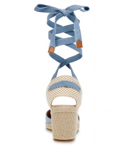 Women's Zia Wedge Sandal Blue $44.55 Shoes