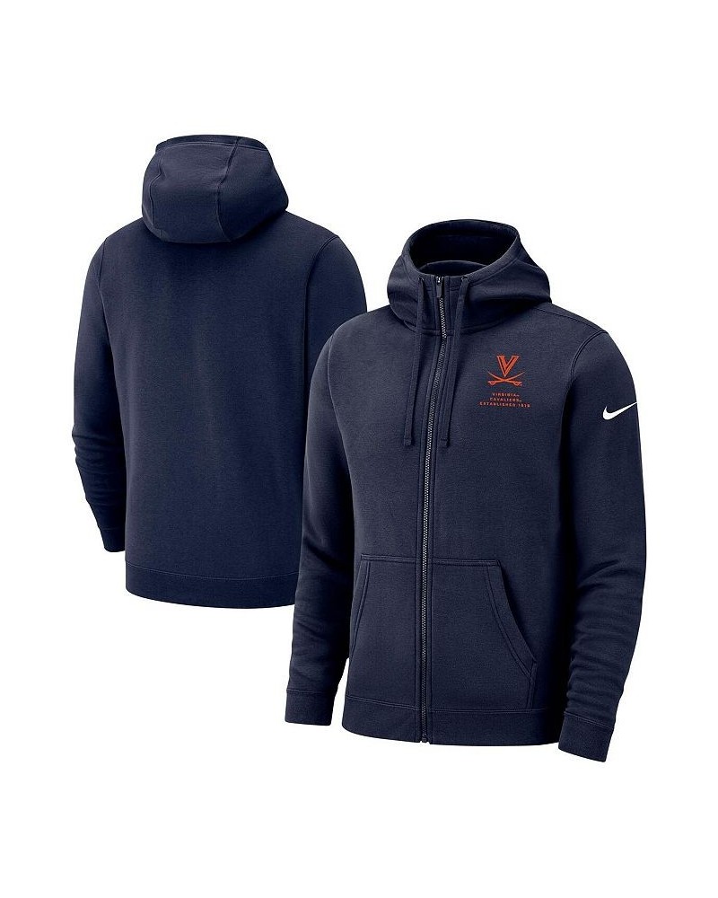 Men's Navy Virginia Cavaliers Club Full-Zip Hoodie $42.50 Sweatshirt