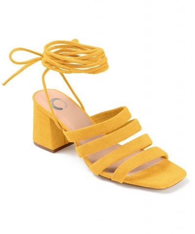 Women's Sevyn Tie-Up Sandals Yellow $42.75 Shoes