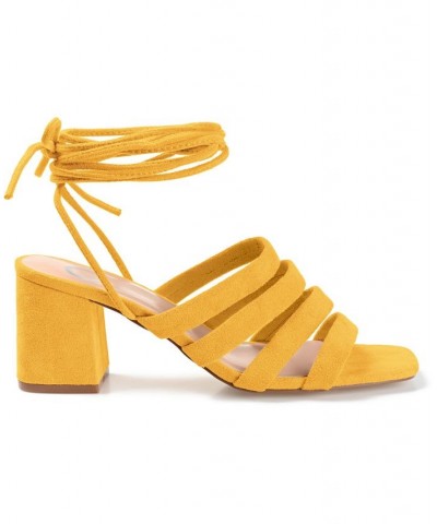 Women's Sevyn Tie-Up Sandals Yellow $42.75 Shoes