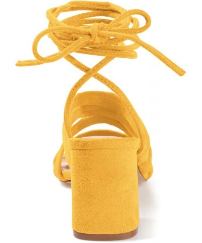 Women's Sevyn Tie-Up Sandals Yellow $42.75 Shoes