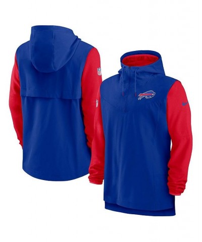 Men's Royal, Red Buffalo Bills Sideline Player Quarter-zip Hoodie $43.20 Sweatshirt