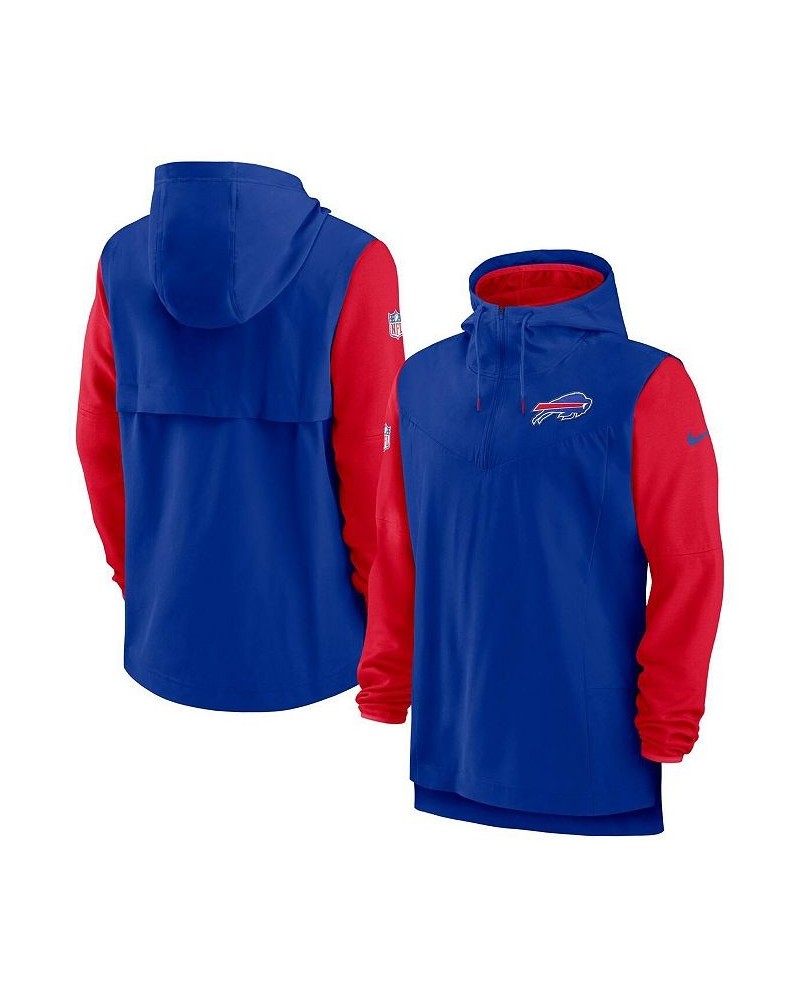 Men's Royal, Red Buffalo Bills Sideline Player Quarter-zip Hoodie $43.20 Sweatshirt