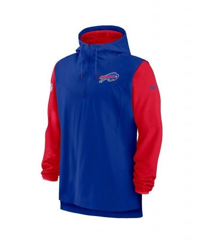 Men's Royal, Red Buffalo Bills Sideline Player Quarter-zip Hoodie $43.20 Sweatshirt