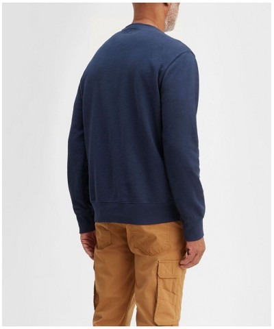 Men's Core Crew Regular Fit Long Sleeve Sweatshirt Blue $31.89 Sweatshirt