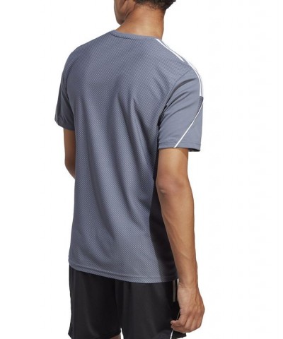 Men's Tiro 23 League Slim-Fit Performance 3-Stripes T-Shirt Gray $19.35 T-Shirts