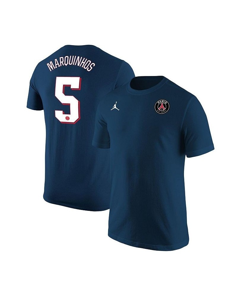 Men's Brand Marquinhos Navy Paris Saint-Germain Name and Number T-shirt $18.00 T-Shirts