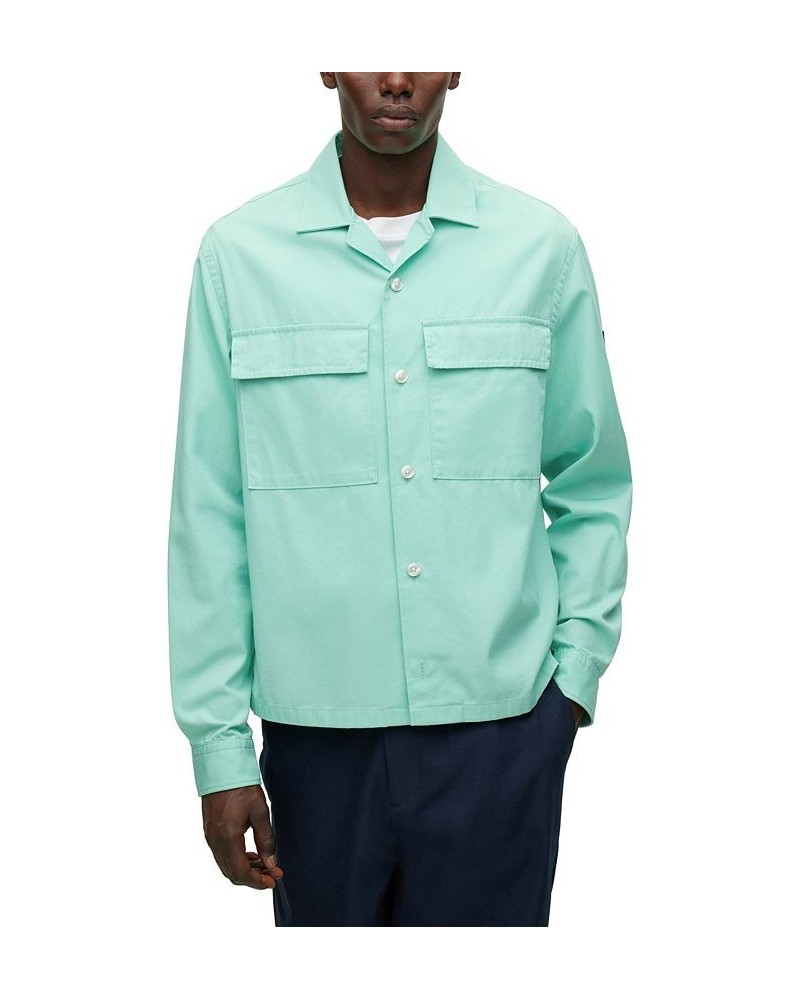 BOSS Men's Relaxed-Fit Overshirt Green $38.64 Shirts