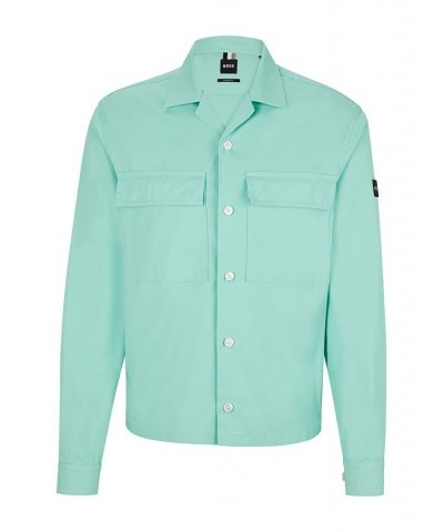 BOSS Men's Relaxed-Fit Overshirt Green $38.64 Shirts