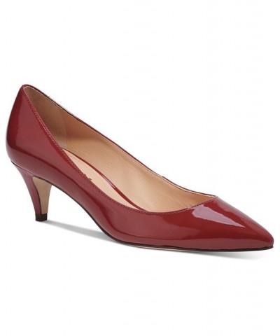 Women's Sloane Kitten Heel Pumps Red $65.25 Shoes