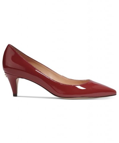 Women's Sloane Kitten Heel Pumps Red $65.25 Shoes