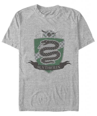 Men's Slytherin Badge Short Sleeve Crew T-shirt Gray $14.00 T-Shirts