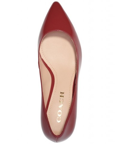 Women's Sloane Kitten Heel Pumps Red $65.25 Shoes