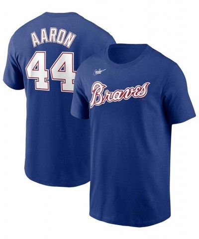 Men's Hank Aaron Royal Atlanta Braves Cooperstown Collection Name Number T-shirt $27.49 T-Shirts