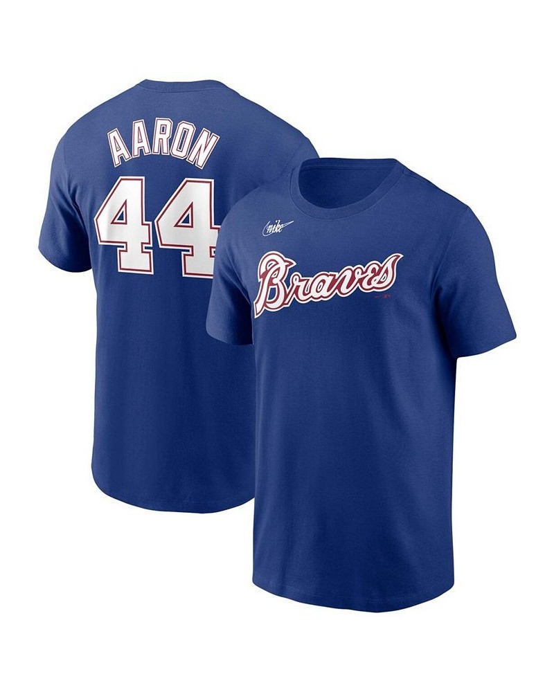 Men's Hank Aaron Royal Atlanta Braves Cooperstown Collection Name Number T-shirt $27.49 T-Shirts