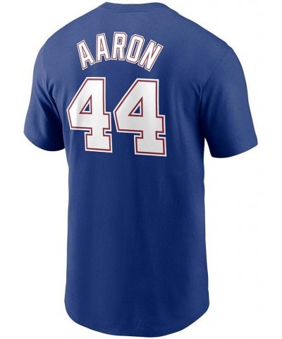 Men's Hank Aaron Royal Atlanta Braves Cooperstown Collection Name Number T-shirt $27.49 T-Shirts