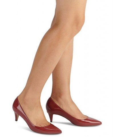 Women's Sloane Kitten Heel Pumps Red $65.25 Shoes