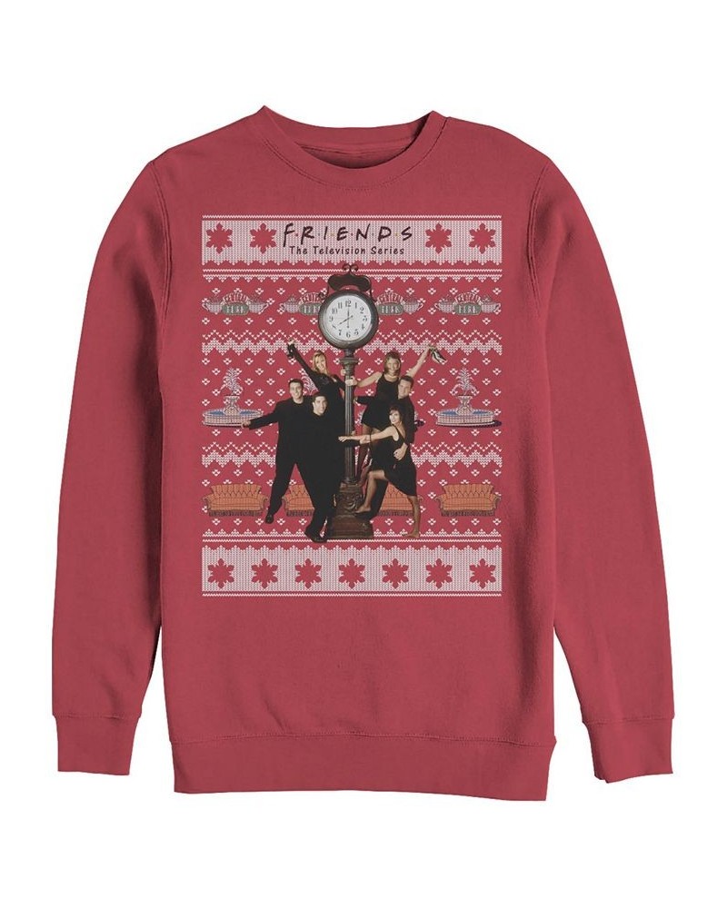 Men's Friends Ugly Long Sleeve Sweatshirt Red $21.98 Sweatshirt