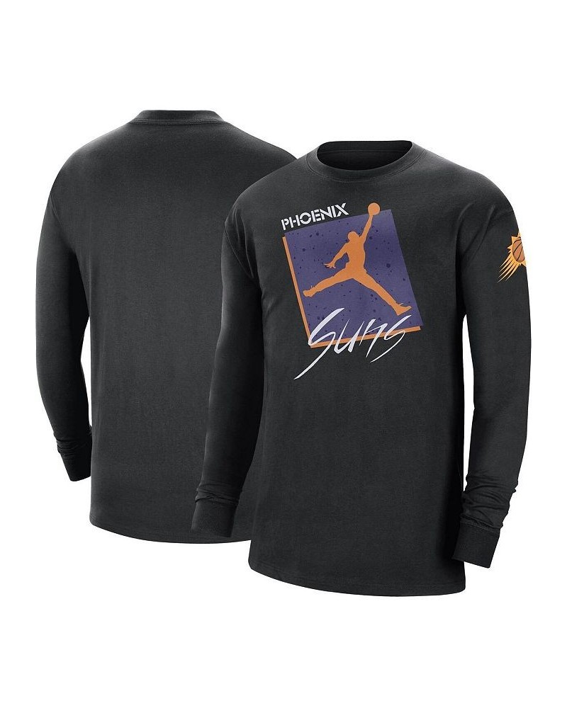 Men's Brand Black Phoenix Suns Courtside Max 90 Vintage-Like Wash Statement Edition Long Sleeve T-shirt $33.63 T-Shirts