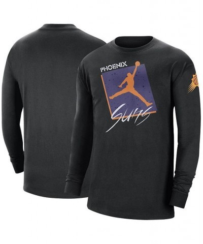 Men's Brand Black Phoenix Suns Courtside Max 90 Vintage-Like Wash Statement Edition Long Sleeve T-shirt $33.63 T-Shirts