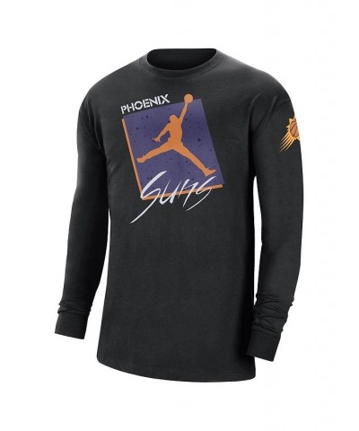 Men's Brand Black Phoenix Suns Courtside Max 90 Vintage-Like Wash Statement Edition Long Sleeve T-shirt $33.63 T-Shirts