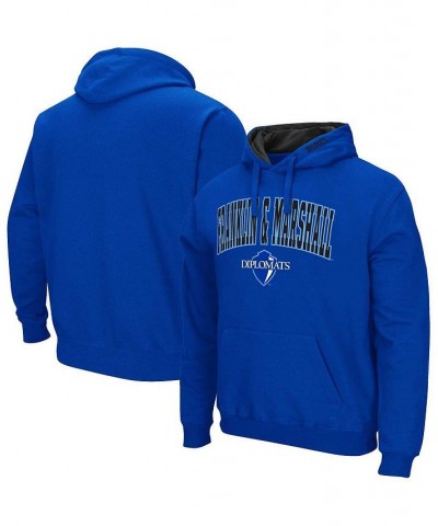 Men's Blue Franklin & Marshall Diplomats Arch & Logo Pullover Hoodie $34.19 Sweatshirt