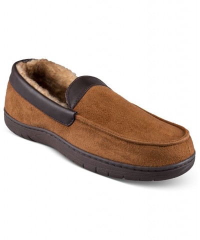 Men's Microsuede Fleece-Lined Venetian Slippers Tan/Beige $21.39 Shoes