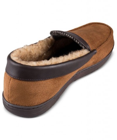 Men's Microsuede Fleece-Lined Venetian Slippers Tan/Beige $21.39 Shoes