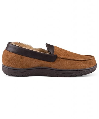 Men's Microsuede Fleece-Lined Venetian Slippers Tan/Beige $21.39 Shoes