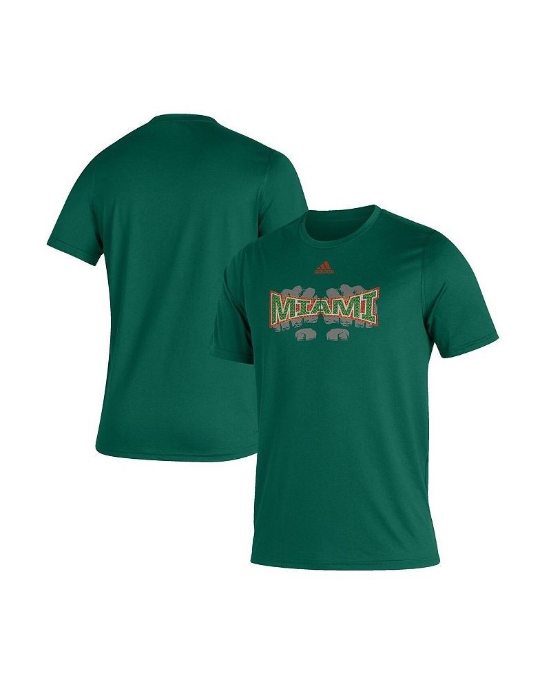 Men's Green Miami Hurricanes Touchdown Ring Creator T-shirt $23.84 T-Shirts