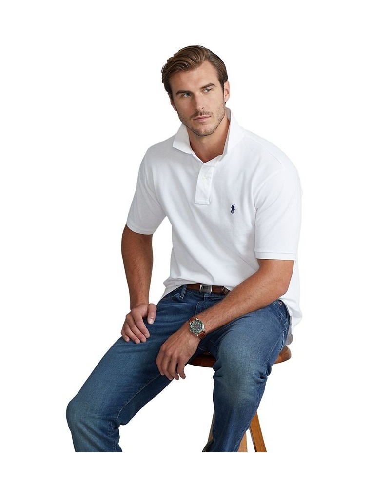 Men's Big & Tall Classic-Fit Cotton Mesh Polo White $55.20 Polo Shirts