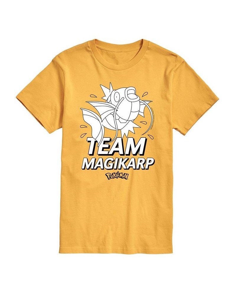 Men's Pokemon Team Magikarp Graphic T-shirt Yellow $16.10 T-Shirts