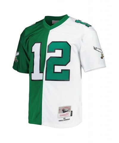 Men's Randall Cunningham Kelly Green and White Philadelphia Eagles 1990 Split Legacy Replica Jersey $59.20 Jersey