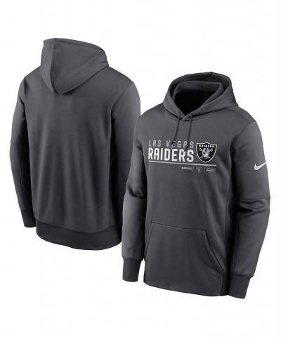 Men's Anthracite Las Vegas Raiders Prime Logo Name Split Pullover Hoodie $30.80 Sweatshirt