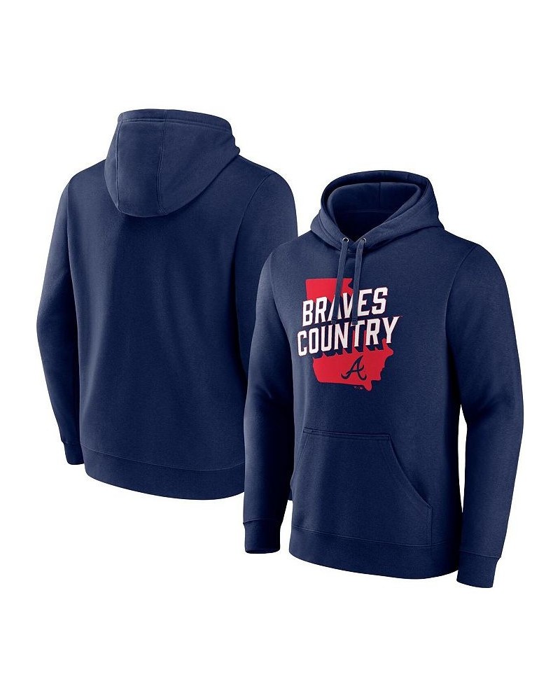 Men's Branded Navy Atlanta Braves Hometown Collection Team Pullover Hoodie $42.39 Sweatshirt