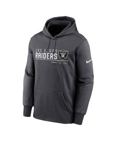 Men's Anthracite Las Vegas Raiders Prime Logo Name Split Pullover Hoodie $30.80 Sweatshirt