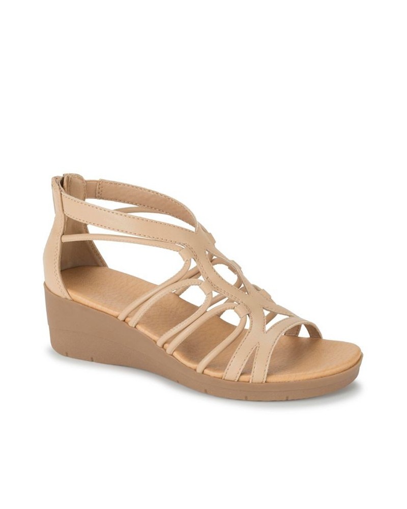 Women's Kitra Wedge Sandal Tan/Beige $39.10 Shoes