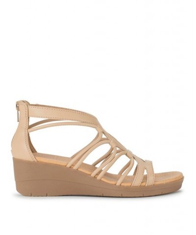 Women's Kitra Wedge Sandal Tan/Beige $39.10 Shoes