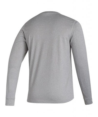 Men's Heathered Gray Charlotte FC Vintage-Like AEROREADY Long Sleeve T-shirt $24.50 T-Shirts