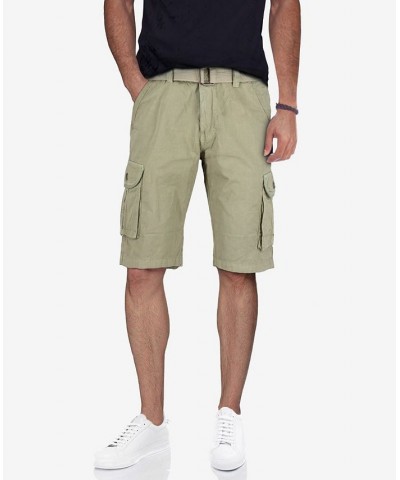 Men's Belted Twill Tape Cargo Shorts Stone $25.58 Shorts