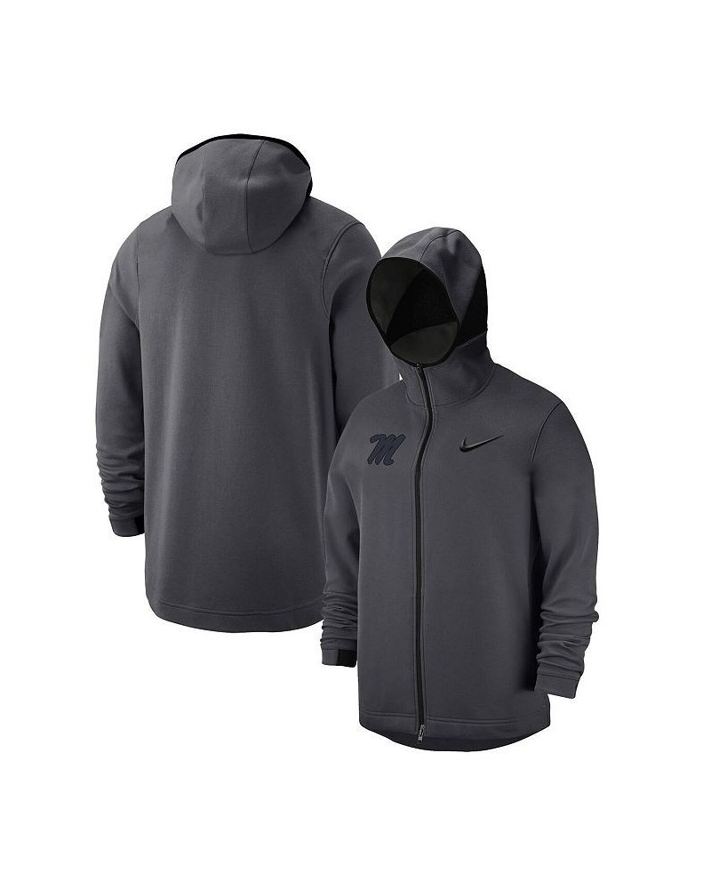 Men's Anthracite Ole Miss Rebels Tonal Showtime Full-Zip Hoodie Jacket $46.80 Jackets