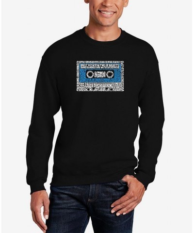 Men's 80's One Hit Wonders Word Art Crew Neck Sweatshirt Black $24.00 Sweatshirt