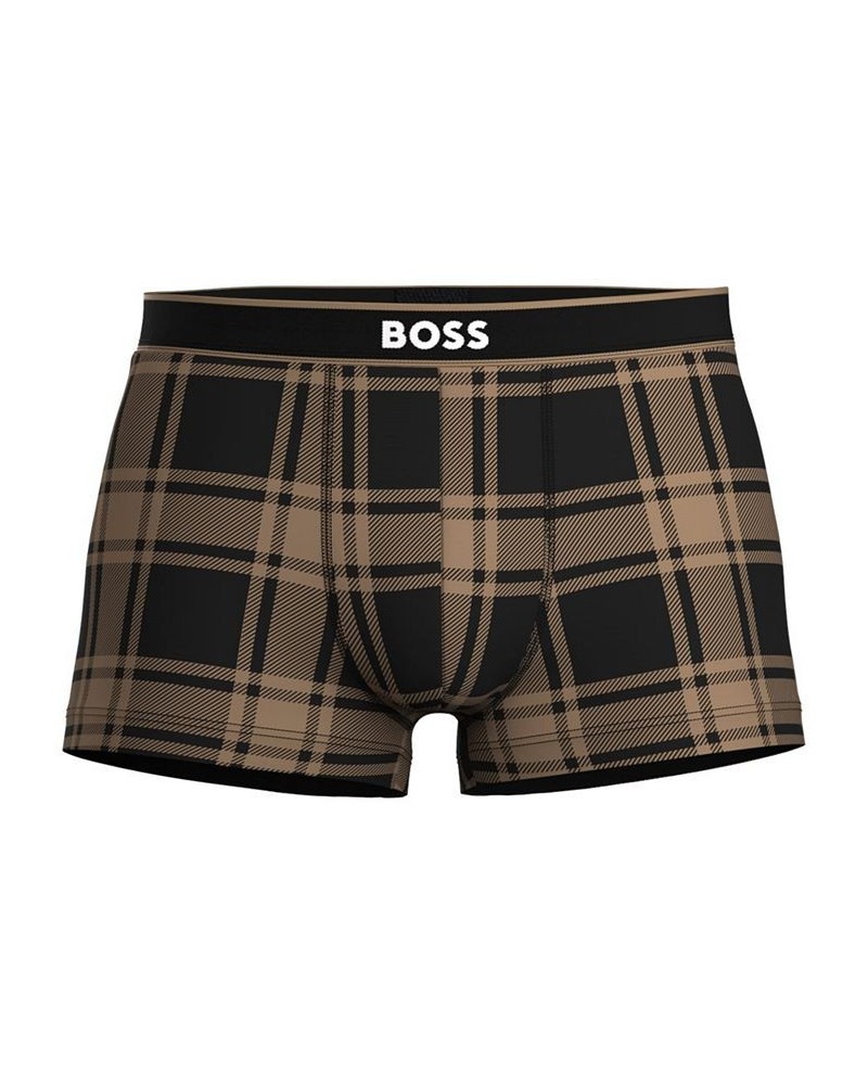 HUGO Men's 24 Plaid Trunks Tan/Beige $22.04 Underwear