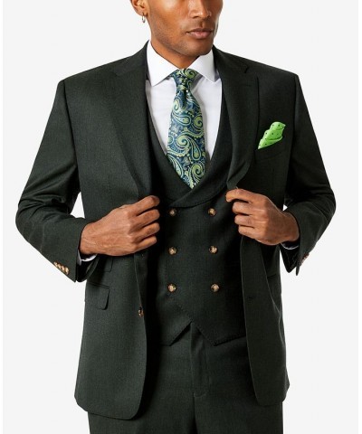 Men's Classic-Fit Wool Suit Jacket Green Flannel $68.40 Suits