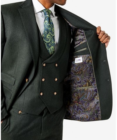 Men's Classic-Fit Wool Suit Jacket Green Flannel $68.40 Suits